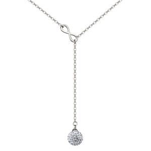 Silver Plated Infinity Necklace Created with Zircondia® Crystals