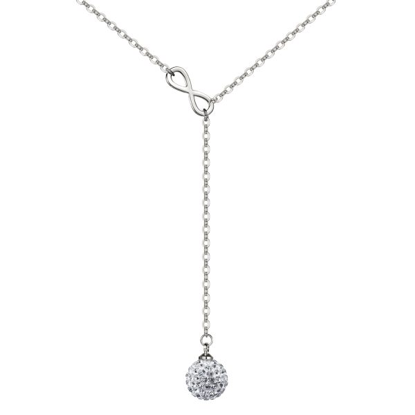 Silver Plated Infinity Necklace Created with Zircondia® Crystals