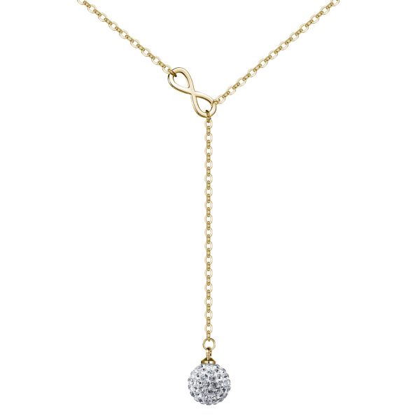 Gold Plated Infinity Necklace Created with Zircondia® Crystals