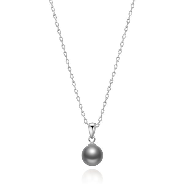 Sterling Silver Grey Shell Pearl Necklace