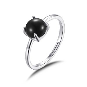 Black Onyx Adjustable Ring