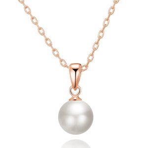 Rose Gold Plated Shell Pearl Necklace