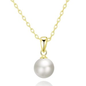 Gold Plated Shell Pearl Necklace