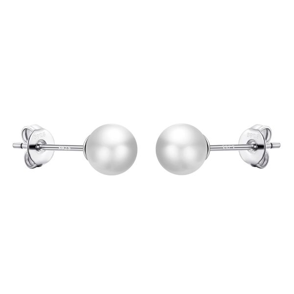 Sterling Silver White Shell Pearl Earrings