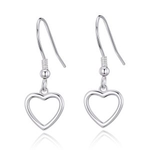 Sterling Silver Heart Drop Earrings