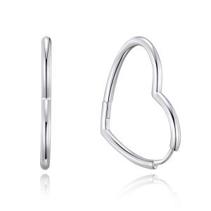 Sterling Silver Heart Hoop Earrings