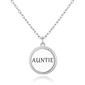 Silver Plated Filigree Disc Auntie Necklace