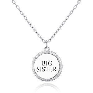 Silver Plated Filigree Disc Big Sister Necklace