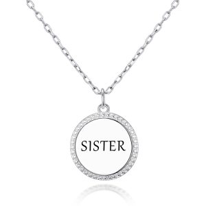 Silver Plated Filigree Disc Sister Necklace