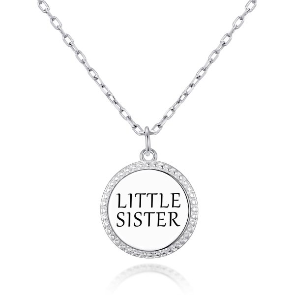 Silver Plated Filigree Disc Little Sister Necklace