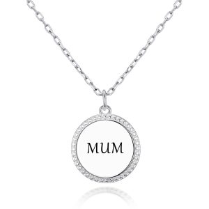 Silver Plated Filigree Disc Mum Necklace