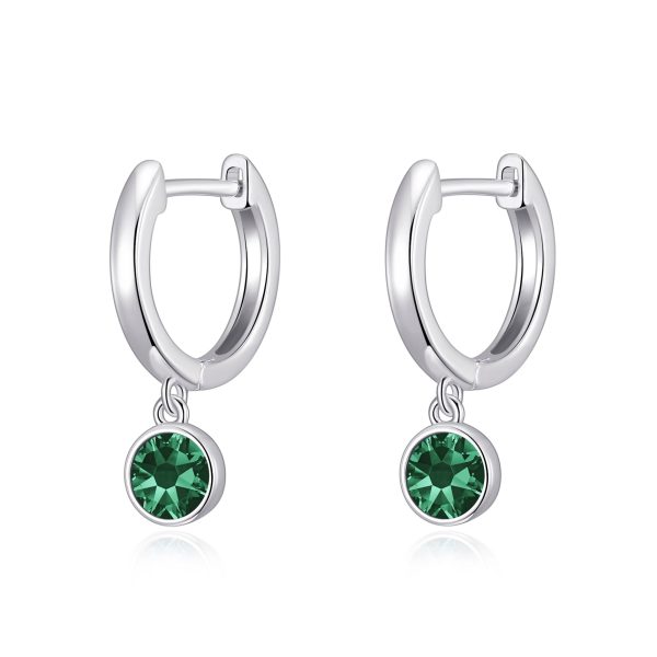 Green Crystal Hoop Earrings Created with Zircondia® Crystals