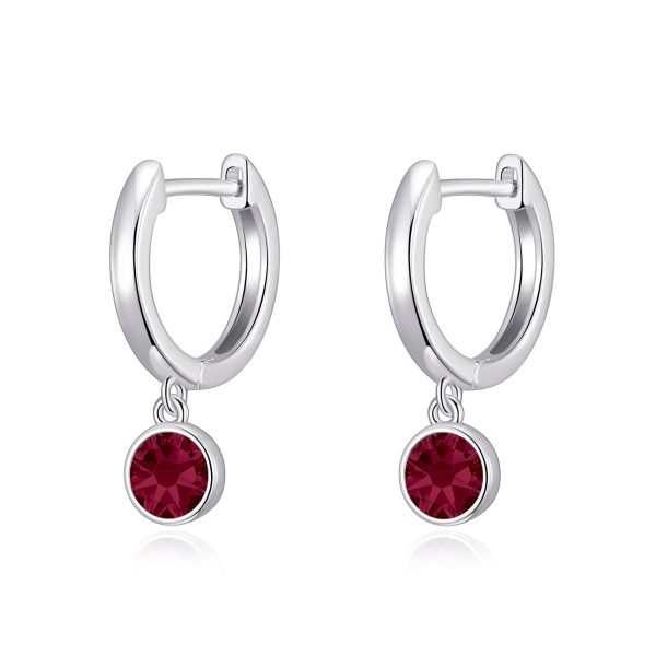 Red Crystal Hoop Earrings Created with Zircondia® Crystals