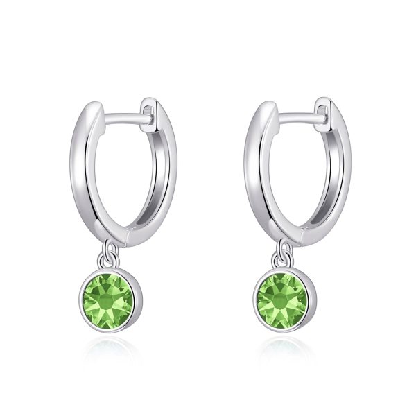 Light Green Crystal Hoop Earrings Created with Zircondia® Crystals