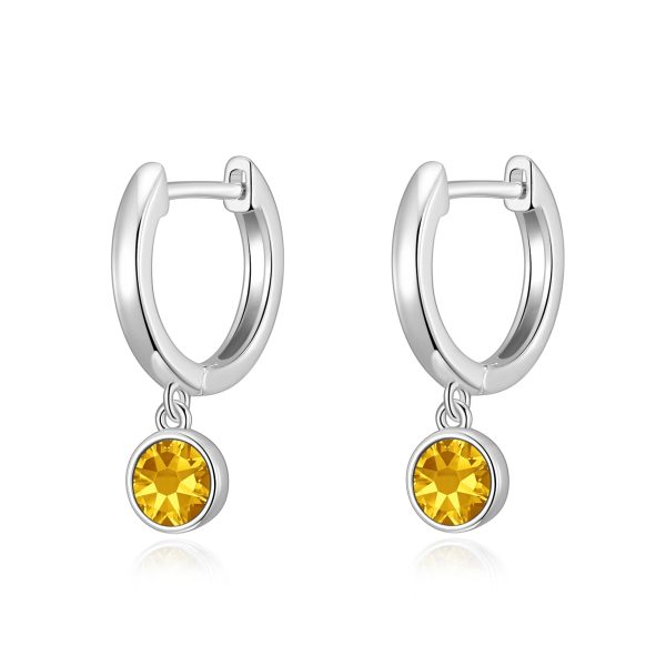 Yellow Crystal Hoop Earrings Created with Zircondia® Crystals