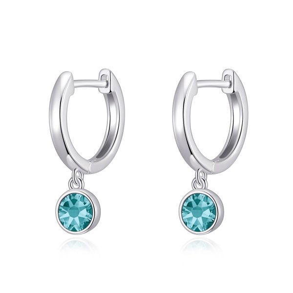 Blue Crystal Hoop Earrings Created with Zircondia® Crystals