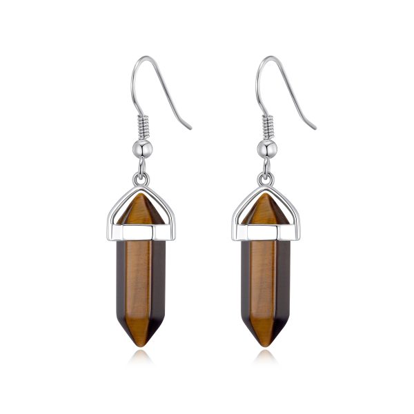 Tiger's Eye Gemstone Drop Earrings