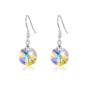 Sterling Silver Aurora Borealis Earrings Created with Zircondia® Crystals