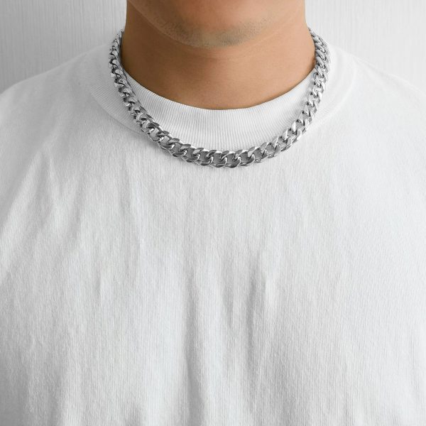 Men's 12mm Stainless Steel 18-24 Inch Cuban Curb Chain Necklace