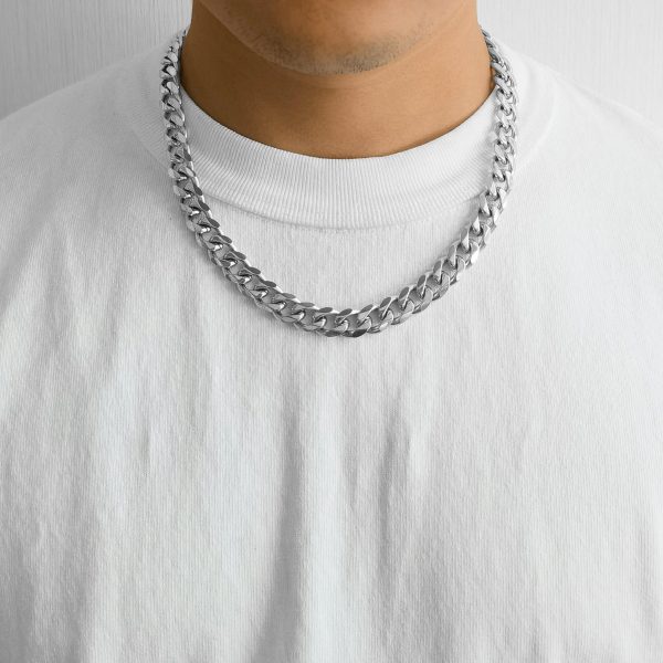 Men's 12mm Stainless Steel 18-24 Inch Cuban Curb Chain Necklace