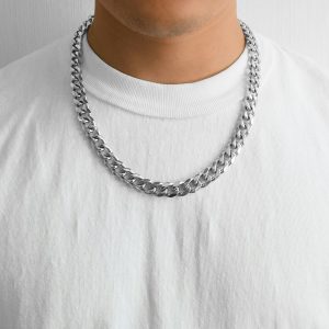 Men's 12mm Stainless Steel 18-24 Inch Cuban Curb Chain Necklace