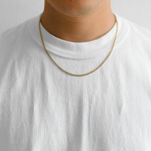 Men's 3mm Gold Plated Steel 18-24 Inch Cuban Curb Chain Necklace