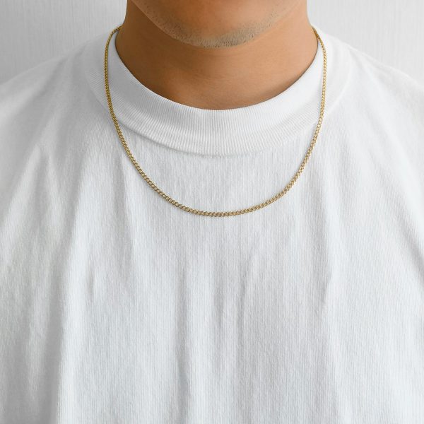 Men's 3mm Gold Plated Steel 18-24 Inch Cuban Curb Chain Necklace