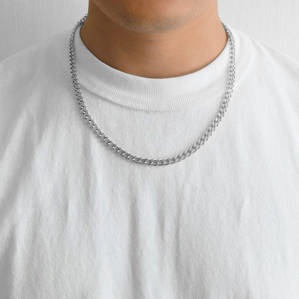 Men's 6mm Stainless Steel 18-24 Inch Cuban Curb Chain Necklace with Lobster Clasp