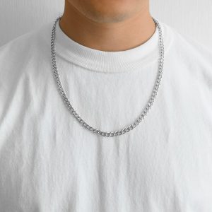 Men's 6mm Stainless Steel 18-24 Inch Cuban Curb Chain Necklace with Lobster Clasp