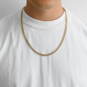 Men's 6mm Gold Plated Steel 18-24 Inch Cuban Curb Chain Necklace