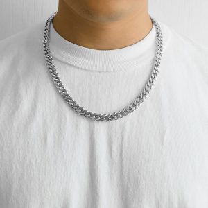 Men's 9mm Stainless Steel 18-24 Inch Cuban Curb Chain Necklace