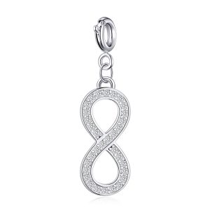 Infinity Charm Created with Zircondia® Crystals