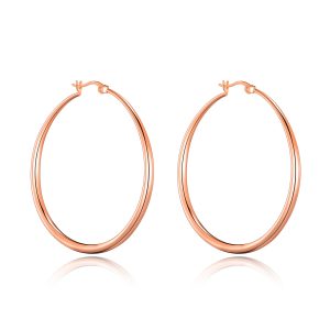 Rose Gold Plated 50mm Hoop Earrings