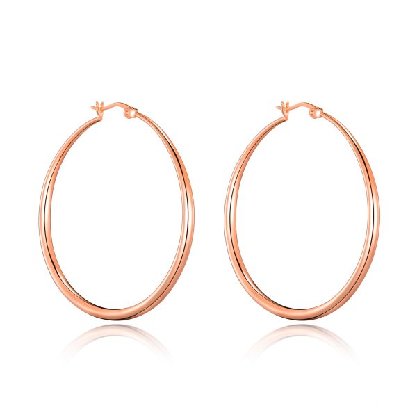 Rose Gold Plated 50mm Hoop Earrings