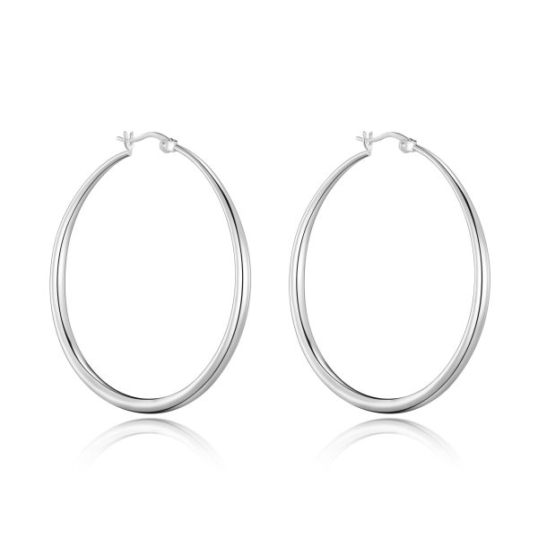 Silver Plated 50mm Hoop Earrings