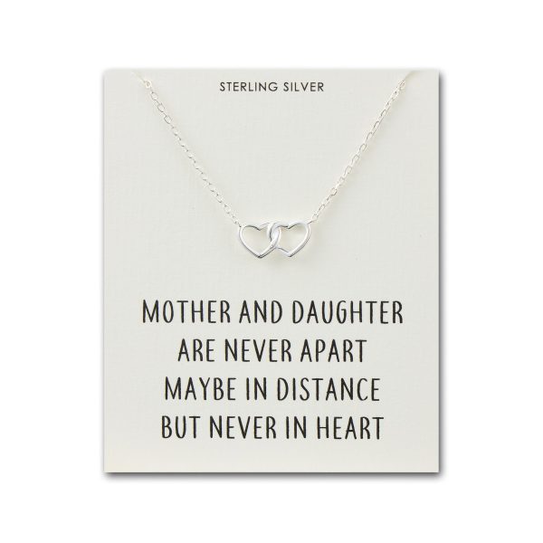 Sterling Silver Mother and Daughter Quote Heart Link Necklace