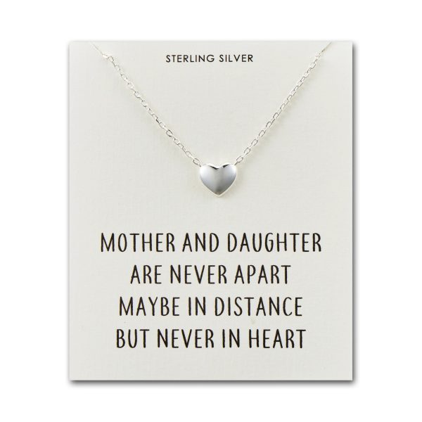 Sterling Silver Mother and Daughter Quote Heart Necklace