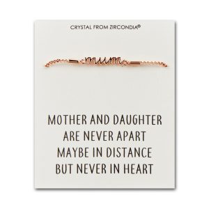 Rose Gold Plated Mother and Daughter Quote Bracelet Created with Zircondia® Crystals