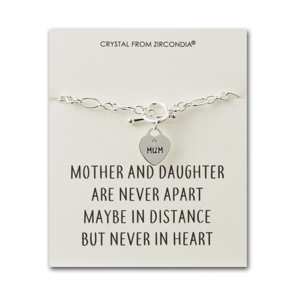 Mother and Daughter Quote Charm Bracelet Created with Zircondia® Crystals