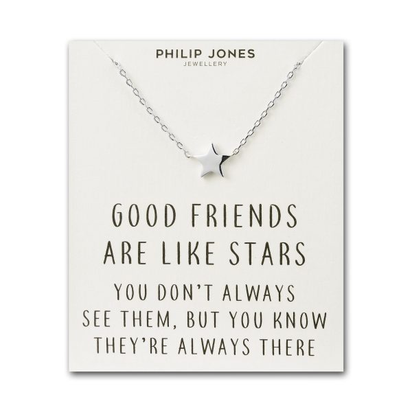 Silver Plated Star Necklace with Quote Card