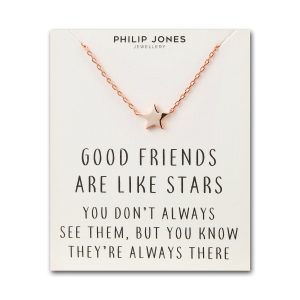 Rose Gold Plated Star Necklace with Quote Card