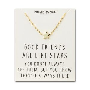 Gold Plated Star Necklace with Quote Card