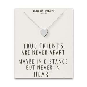 Silver Plated Heart Necklace with Quote Card