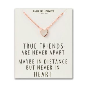 Rose Gold Plated Heart Necklace with Quote Card