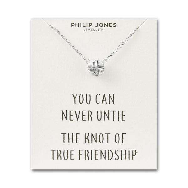 Silver Plated Love Knot Necklace with Quote Card