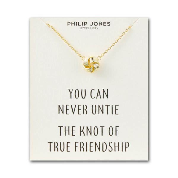 Gold Plated Love Knot Necklace with Quote Card