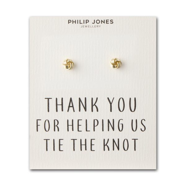 Gold Plated Thank You for Helping us Tie The Knot Earrings with Quote Card