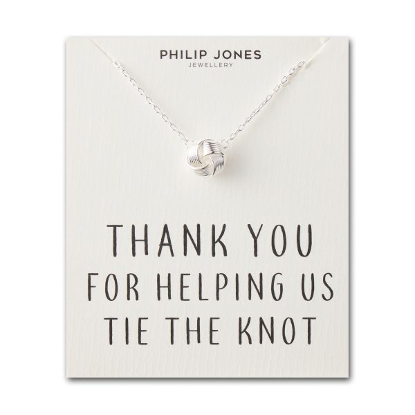 Silver Plated Thank You for Helping us Tie The Knot Necklace with Quote Card