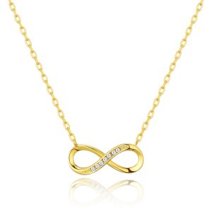 Gold Plated Infinity Pendant Necklace Created with Zircondia® Crystals