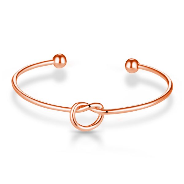 Rose Gold Plated Love Knot Cuff Bangle